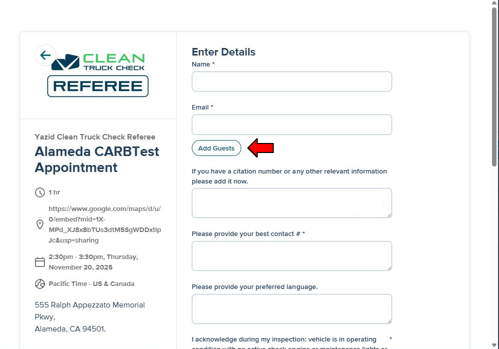 Submit button and confirmation message