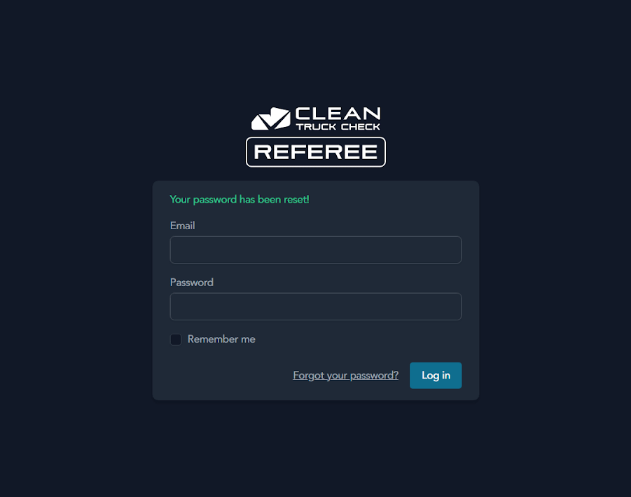 Password update success message